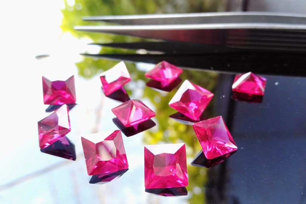 Cubic Zirconia AAA Quality Cubic Zirconia Square shape Pink Ruby CZ Loose Stones (2mm - 10mm) Cubic Zirconia