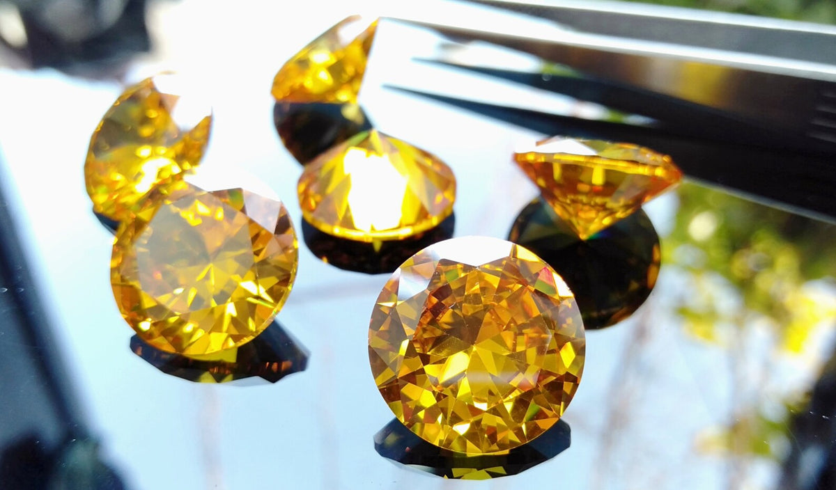 Cubic Zirconia AAA Quality Cubic Zirconia Round shape Yellow Color CZ Loose Stones (0.5mm - 15mm) Cubic Zirconia