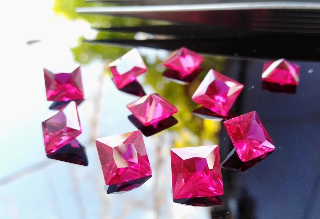 Cubic Zirconia AAA Quality Cubic Zirconia Square shape Pink Ruby CZ Loose Stones (2mm - 10mm) Cubic Zirconia