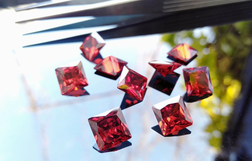 Cubic Zirconia AAA Quality Cubic Zirconia Square shape Garnet Red Color CZ Loose Stones (1mm - 10mm) Zirconia