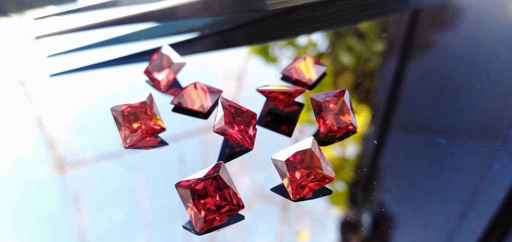 Cubic Zirconia AAA Quality Cubic Zirconia Square shape Garnet Red Color CZ Loose Stones (1mm - 10mm) Zirconia