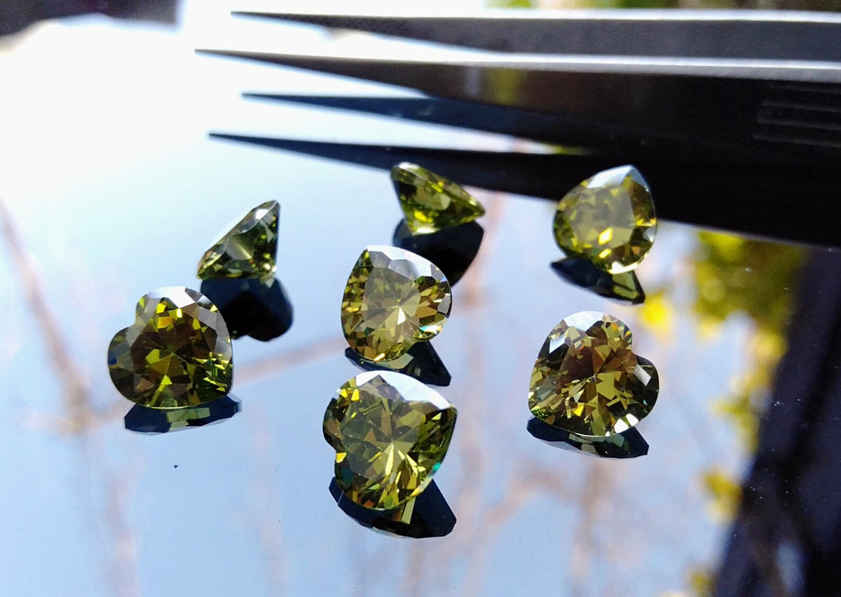 Cubic Zirconia Multi AAA Quality Cubic Zirconia Heart shape 10 Multi-Colors CZ Loose Stones (3mm - 8mm) Cubic zirconia