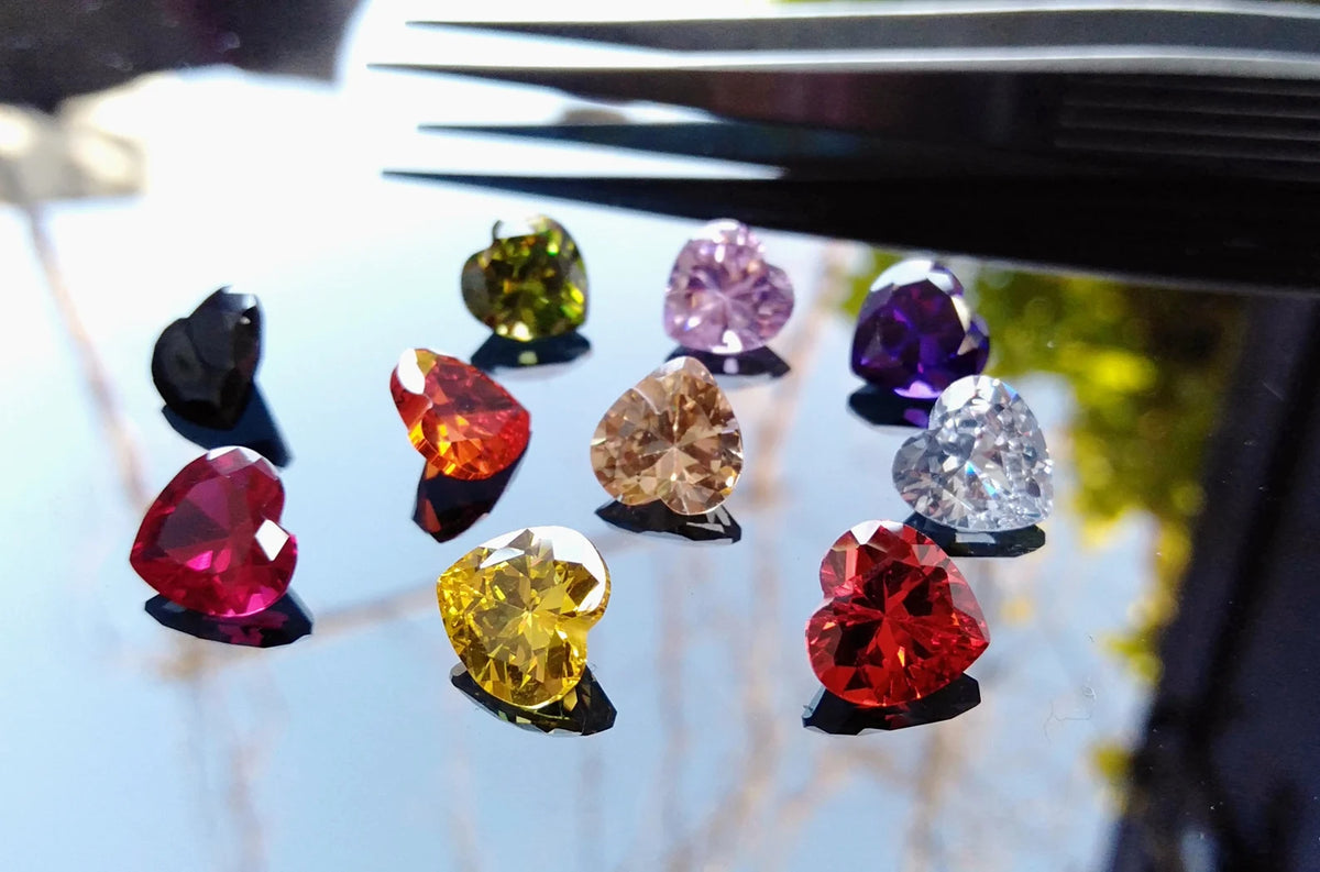 Cubic Zirconia Multi AAA Quality Cubic Zirconia Heart shape 10 Multi-Colors CZ Loose Stones (3mm - 8mm) Cubic zirconia