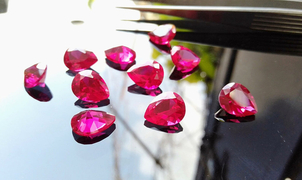 Cubic Zirconia AAA Quality Cubic Zirconia Pear Shape Ruby Pink Color CZ Loose Stones (2x4mm to 10x12mm) Cubic Zirconia