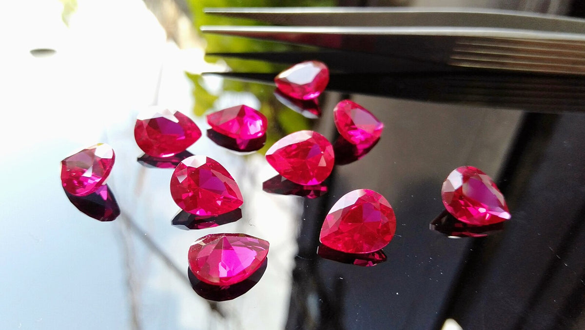 Cubic Zirconia AAA Quality Cubic Zirconia Pear Shape Ruby Pink Color CZ Loose Stones (2x4mm to 10x12mm) Cubic Zirconia