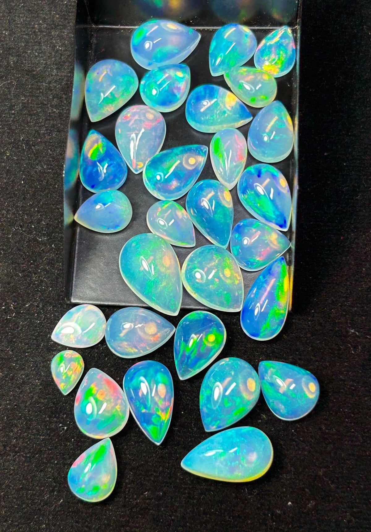 Opal Loose Stones,Wow 100% Natural White Ethiopian Opal AAA+++ Quality Cabochon Pear Shape,Welo Opal Making Jewelry,October Birthstone