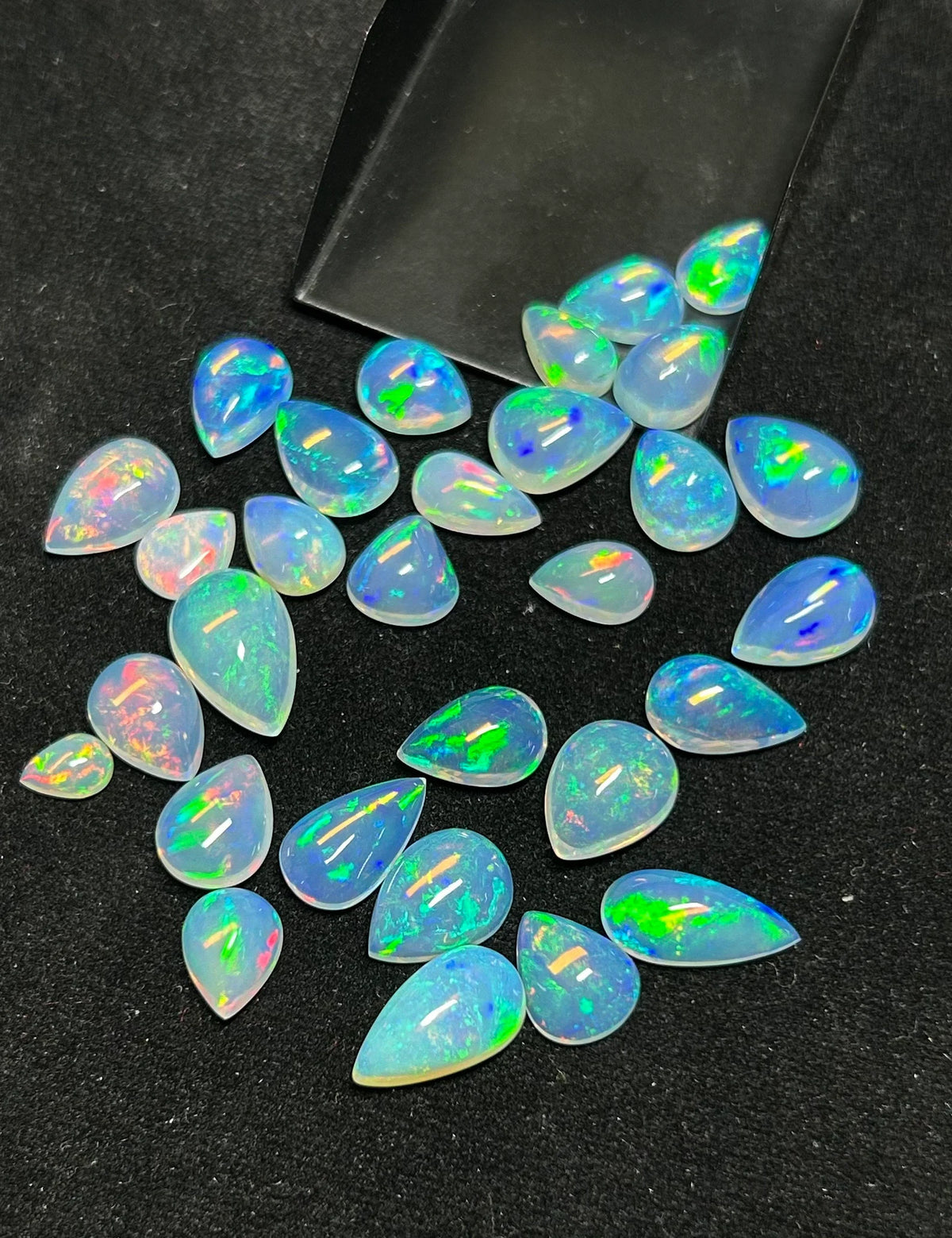 Opal Loose Stones,Wow 100% Natural White Ethiopian Opal AAA+++ Quality Cabochon Pear Shape,Welo Opal Making Jewelry,October Birthstone