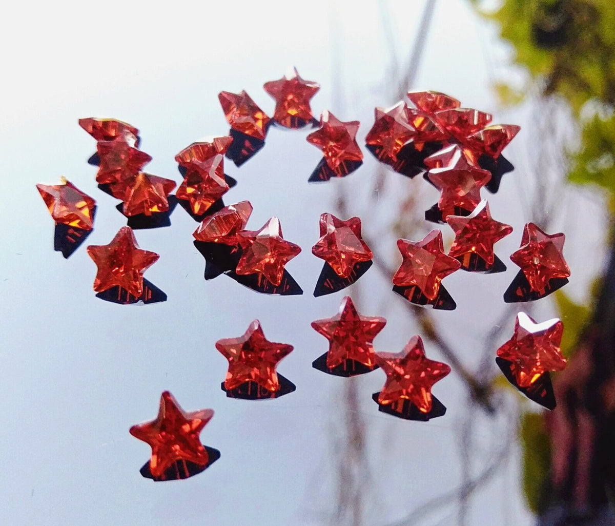 Cubic Zirconia AAA Quality Cubic Zirconia Star shape Garnet red Color CZ Loose Stones (4mm-7mm) Cubic Zirconia