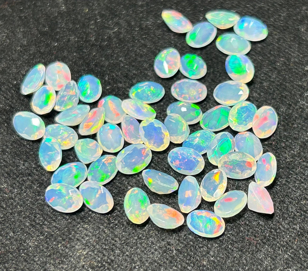 Opal Loose Stones,faceted White Opal, Natural Ethiopian Opal AAA+++ Quality Faceted Oval Shape,Welo Opal Making Jewelry,October Birthstone