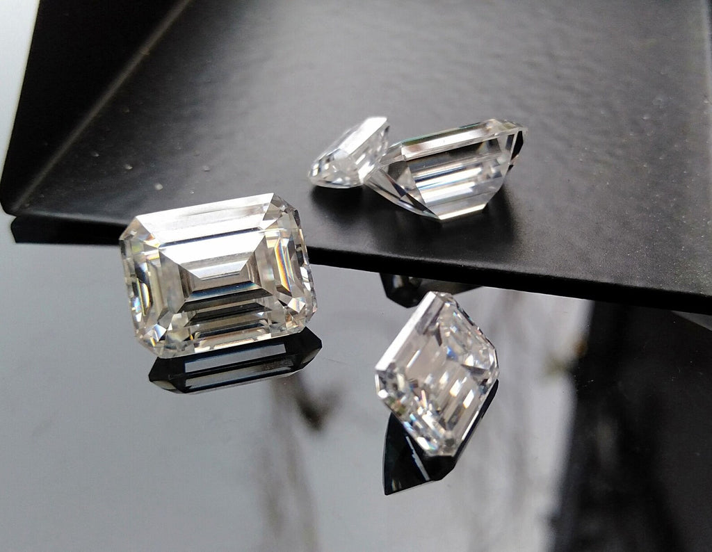 Moissanite Diamond Certified Loose stone White Moissanite Emerald Cut Shape D VVS1 Faceted Moissanite For Jewelry Making 2x4mm to 12x16mm