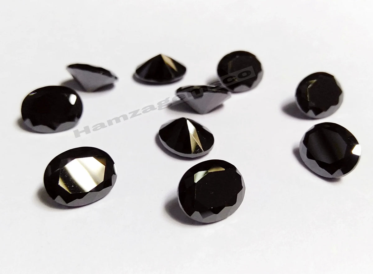 Cubic Zirconia AAA Quality Cubic Zirconia Oval Shape Black Color CZ Loose Stones (2x4mm - 15x20mm) Cubic Zirconia