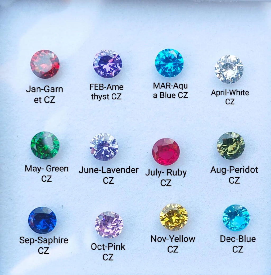 Birth Stones Cubic Zirconia AAA Quality 12 Colors Round shape, Jewelry making, Multi Color CZ 12 Stones Loose Stones (2mm - 10mm) zirconia