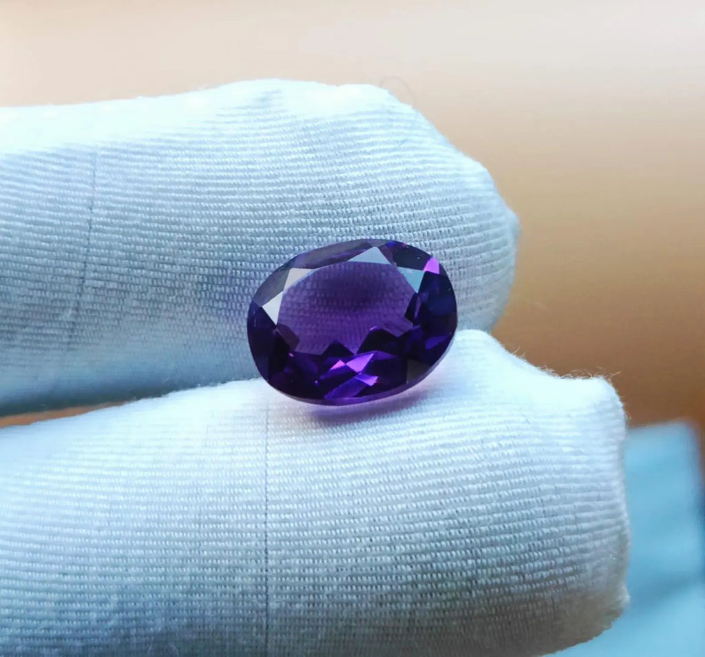 AAA+ Quality Purple Amethyst Gemstone, Oval Shape Faceted Cut Gemstone, Amethyst loose Gemstone For Jewelry Making, Gemstone For Ring
