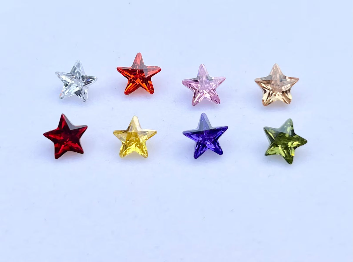 Cubic Zirconia AAA Quality Cubic Zirconia Star shape Mix Color CZ Loose Stones (3mm-8mm) Cubic Zirconia