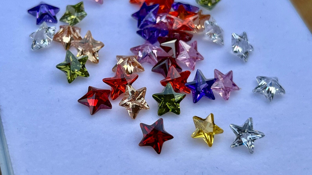 Cubic Zirconia AAA Quality Cubic Zirconia Star shape Mix Color CZ Loose Stones (3mm-8mm) Cubic Zirconia