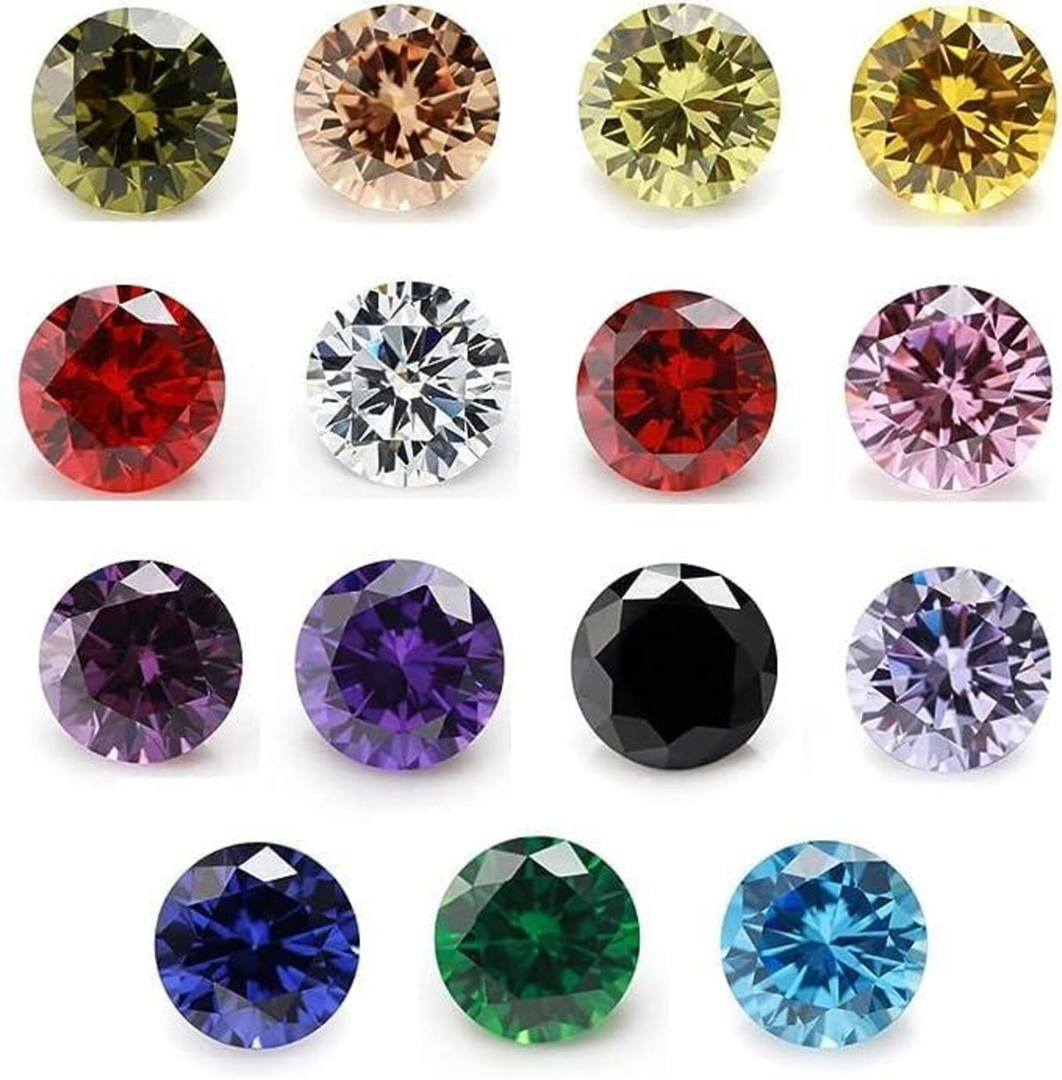 500 Pcs Cubic Zirconia AAA Quality Multi-Colors Cubic Zirconia Round shape Loose Gemstones (0.5mm - 15mm) zirconia Top Quality Wholesale Lot