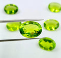 AAA Green Peridot Gemstone: Oval Faceted Loose Stone