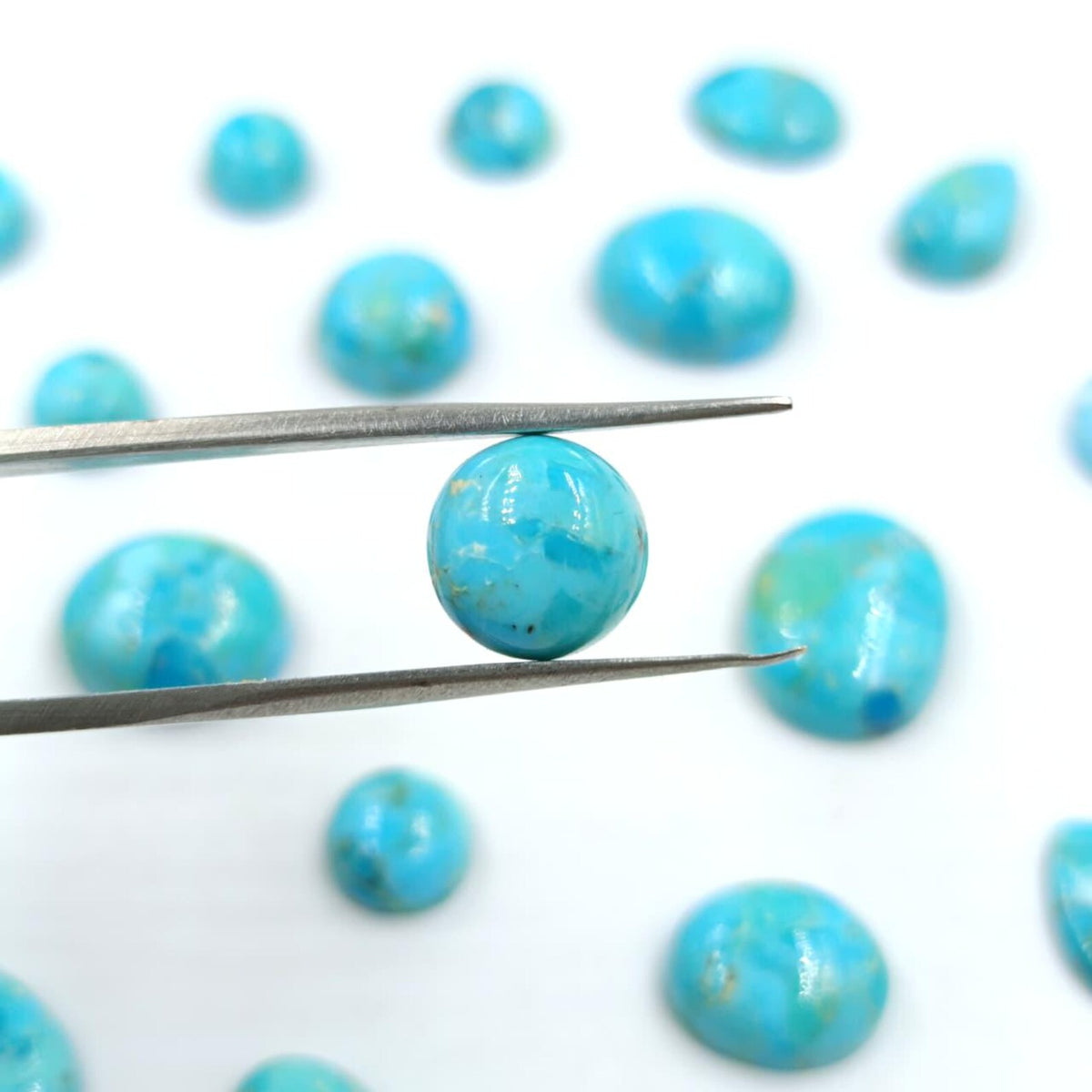 Natural Kingman Mohave Turquoise Round Shape Gemstone 3mm - 16mm Turquoise Gemstone Smooth Jewelry Making Gemstone Handmade Custom Gemstones ( one piece )