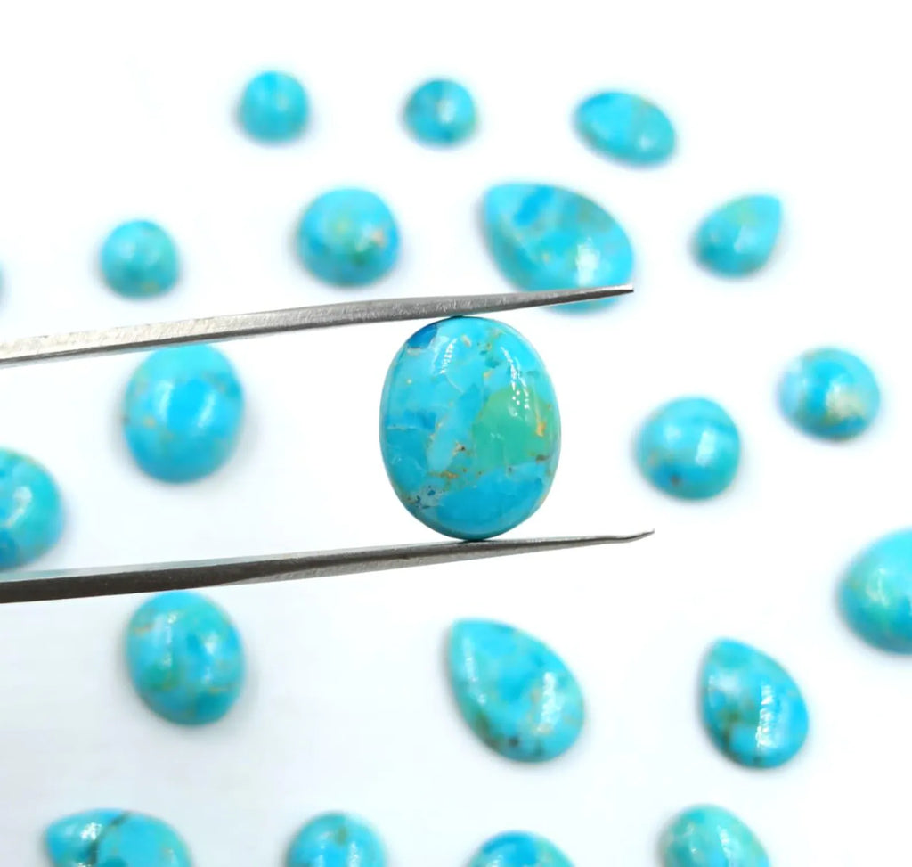 Natural Kingman Mohave Turquoise Round Shape Gemstone 3mm - 16mm Turquoise Gemstone Smooth Jewelry Making Gemstone Handmade Custom Gemstones ( one piece )
