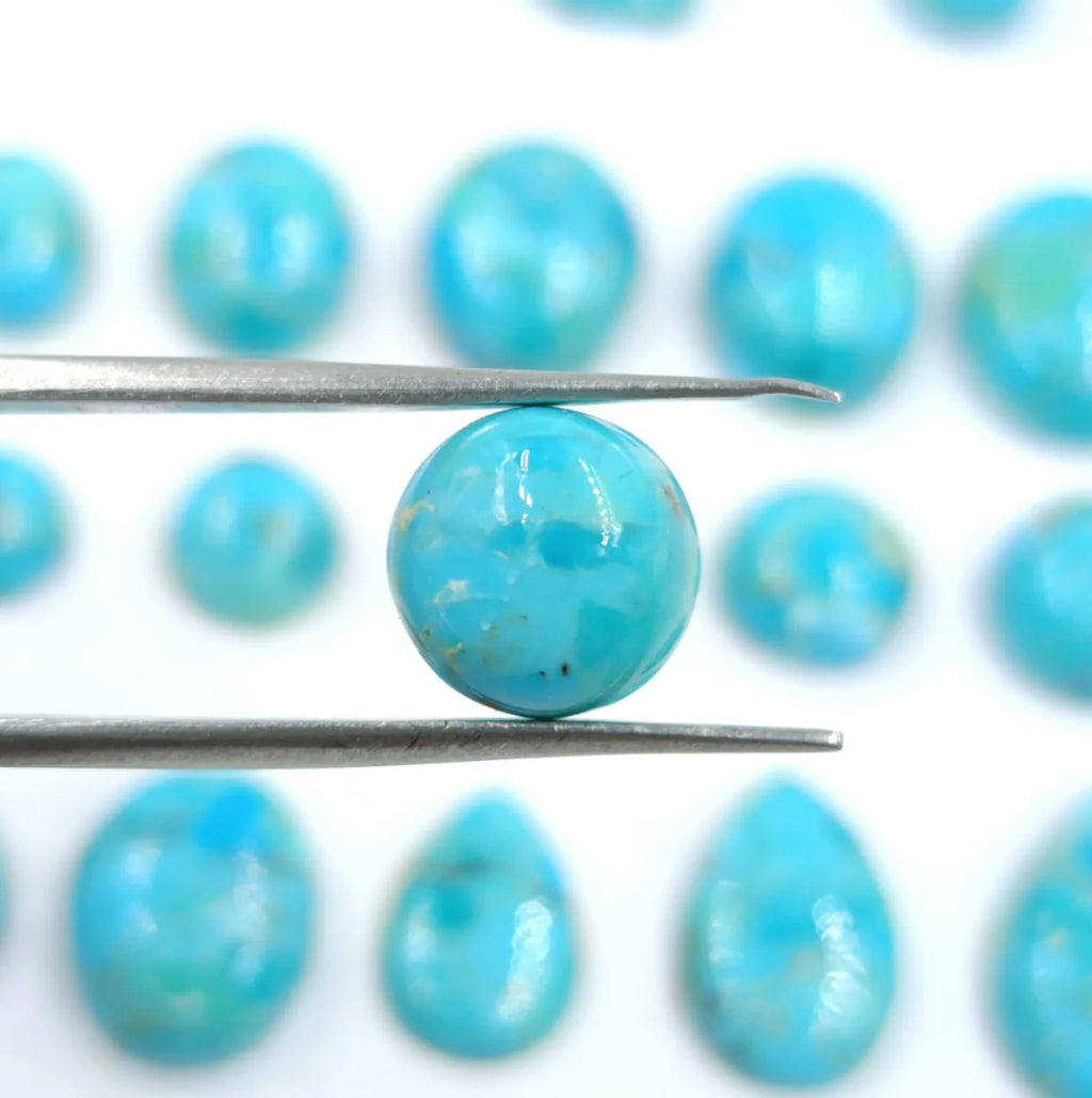Natural Kingman Mohave Turquoise Round Shape Gemstone 3mm - 16mm Turquoise Gemstone Smooth Jewelry Making Gemstone Handmade Custom Gemstones ( one piece )