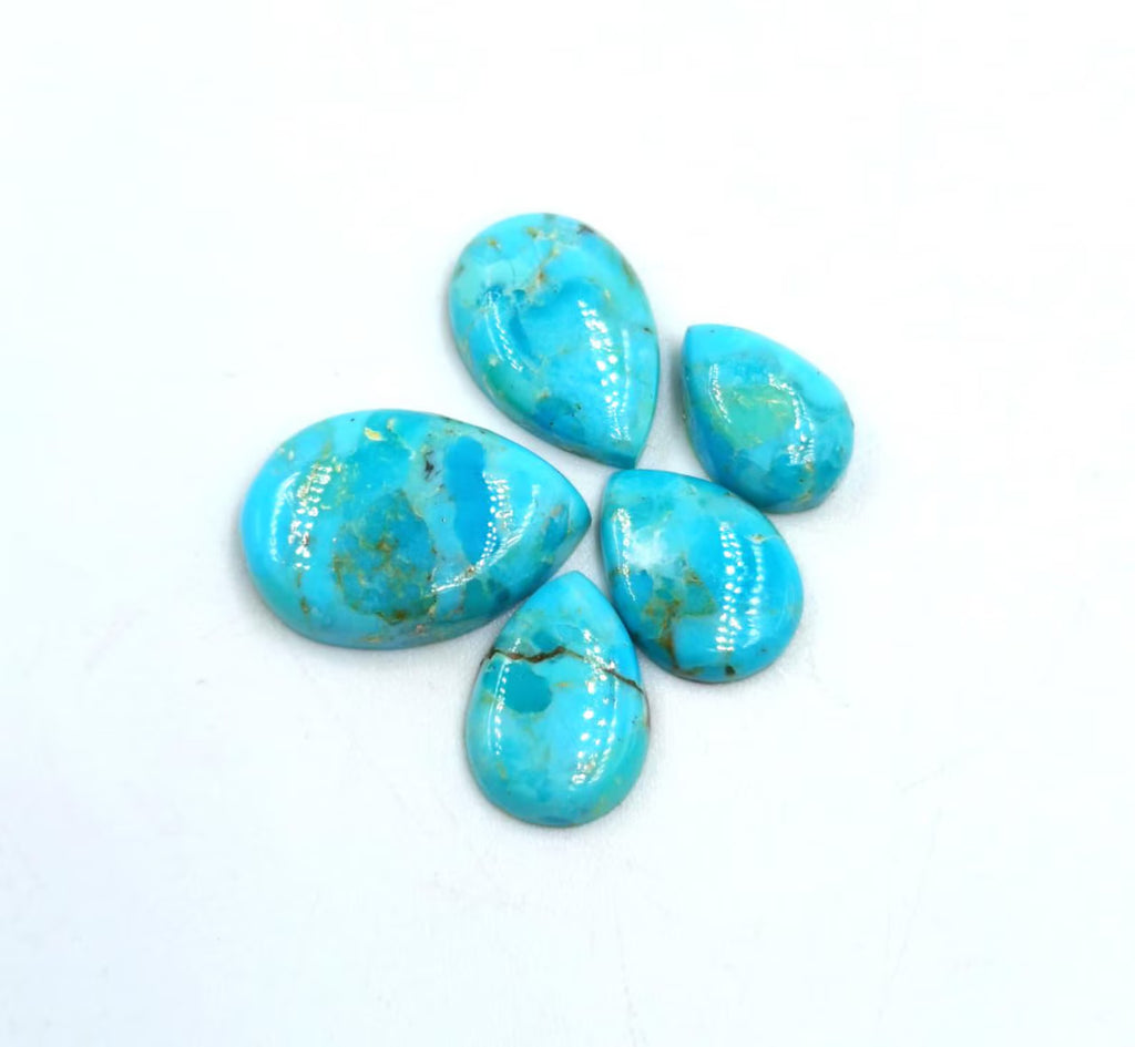 Natural Kingman Mohave Turquoise Round Shape Gemstone 3mm - 16mm Turquoise Gemstone Smooth Jewelry Making Gemstone Handmade Custom Gemstones ( one piece )