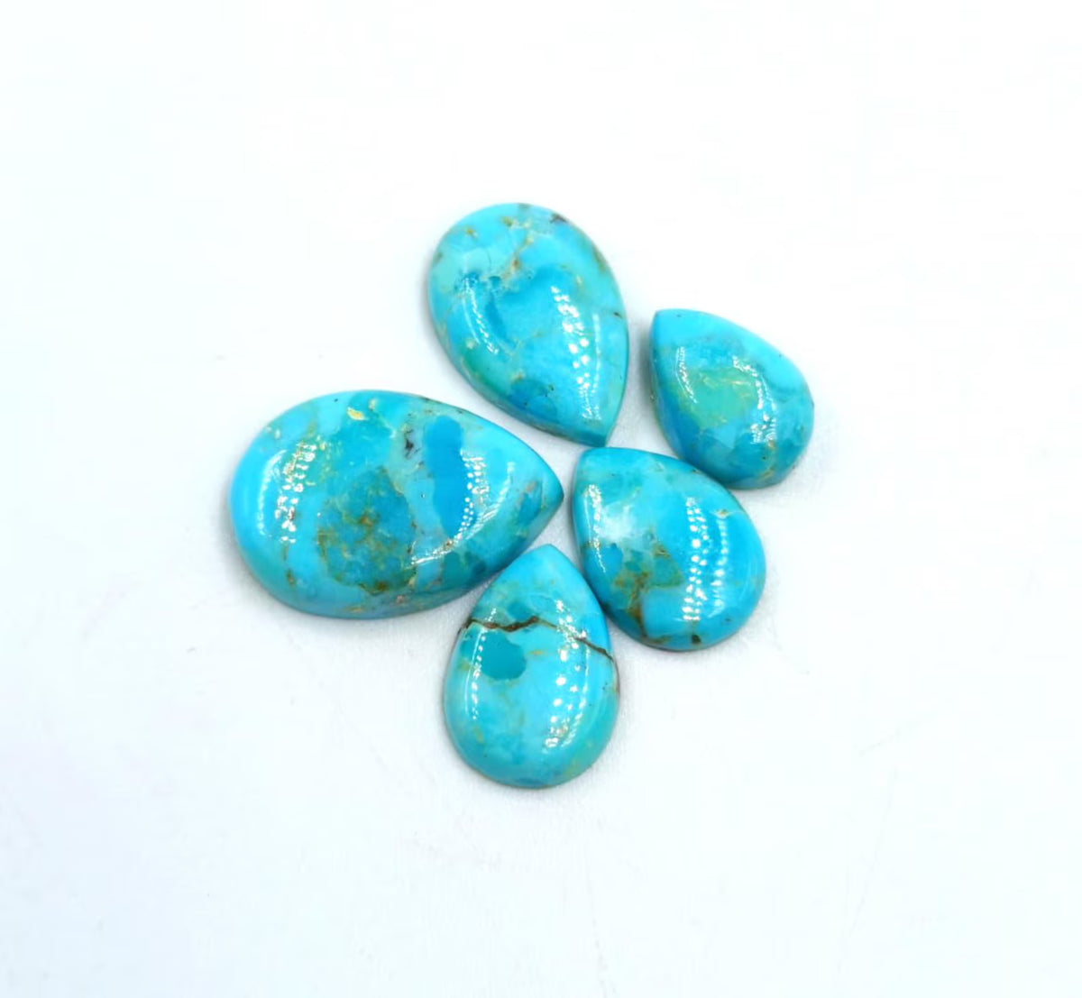 Natural Kingman Mohave Turquoise Round Shape Gemstone 3mm - 16mm Turquoise Gemstone Smooth Jewelry Making Gemstone Handmade Custom Gemstones ( one piece )