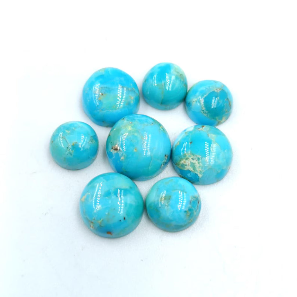 Natural Kingman Mohave Turquoise Round Shape Gemstone 3mm - 16mm Turquoise Gemstone Smooth Jewelry Making Gemstone Handmade Custom Gemstones ( one piece )