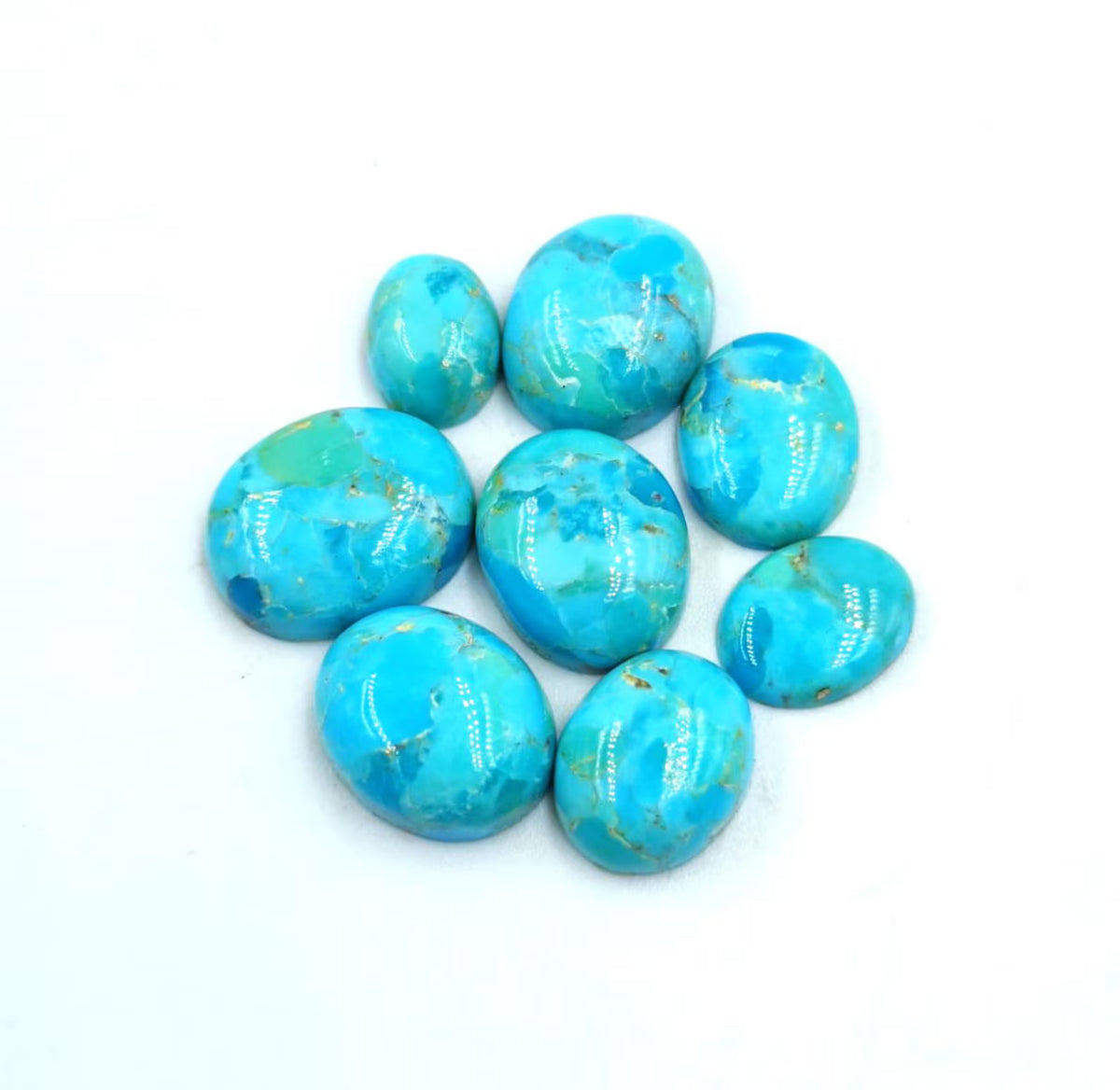 Natural Kingman Mohave Turquoise Round Shape Gemstone 3mm - 16mm Turquoise Gemstone Smooth Jewelry Making Gemstone Handmade Custom Gemstones ( one piece )