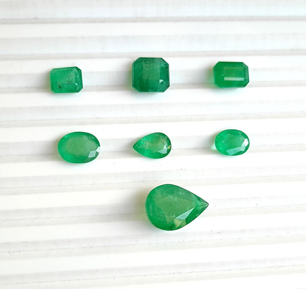 Natural Zambian Emerald A One Quality Faceted Brilliant Cut Emerald From Zambia, Different Size and Cut Emerald Gemstone For Jewelry Making