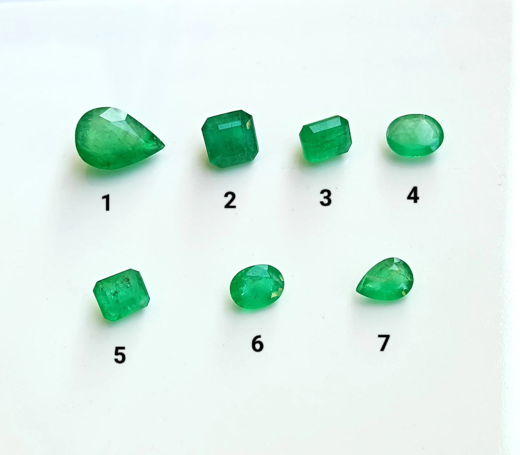 Natural Zambian Emerald A One Quality Faceted Brilliant Cut Emerald From Zambia, Different Size and Cut Emerald Gemstone For Jewelry Making