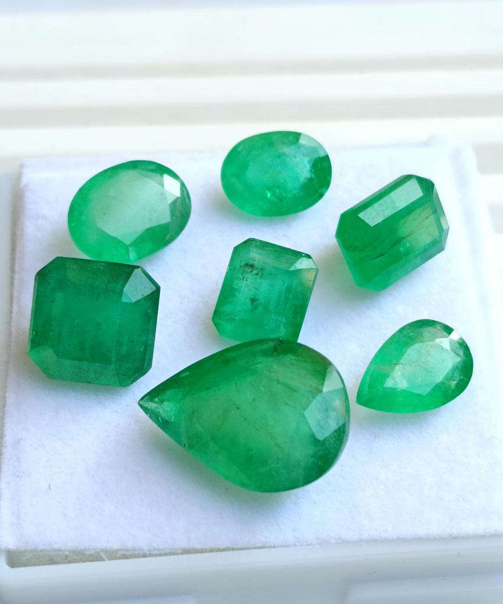 Natural Zambian Emerald A One Quality Faceted Brilliant Cut Emerald From Zambia, Different Size and Cut Emerald Gemstone For Jewelry Making