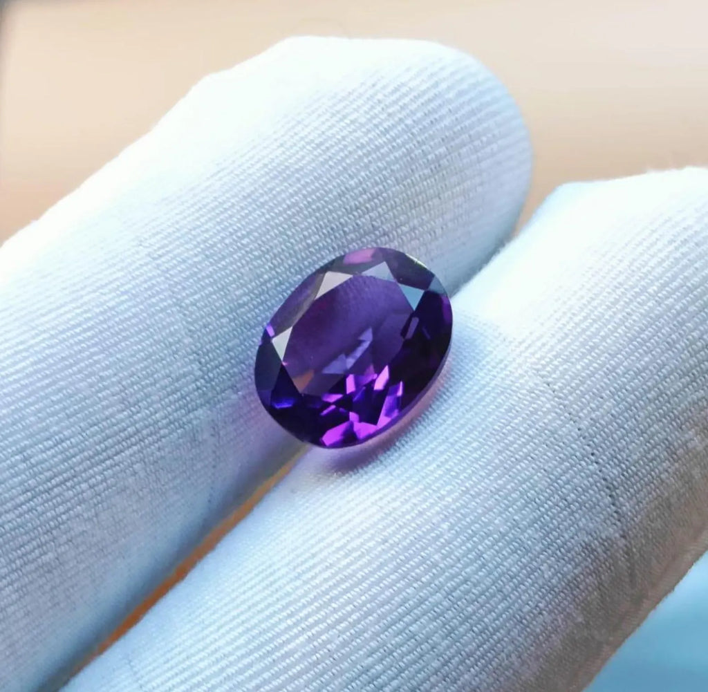 AAA+ Quality Purple Amethyst Gemstone, Oval Shape Faceted Cut Gemstone, Amethyst loose Gemstone For Jewelry Making, Gemstone For Ring
