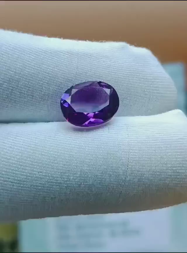 AAA+ Quality Purple Amethyst Gemstone, Oval Shape Faceted Cut Gemstone, Amethyst loose Gemstone For Jewelry Making, Gemstone For Ring