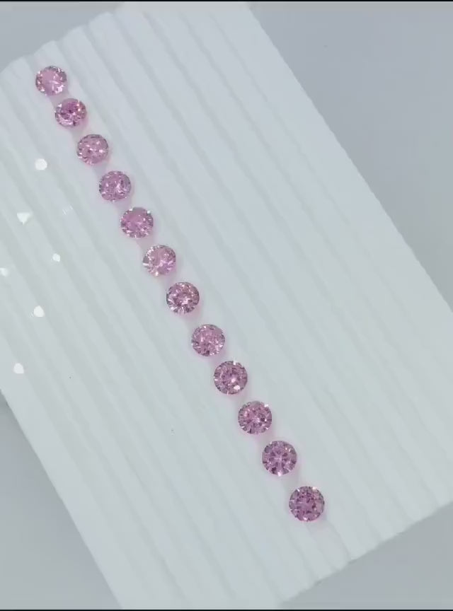 AAA Rose Pink Cubic Zirconia: Round Shape Loose Gemstones (0.5mm - 15mm)