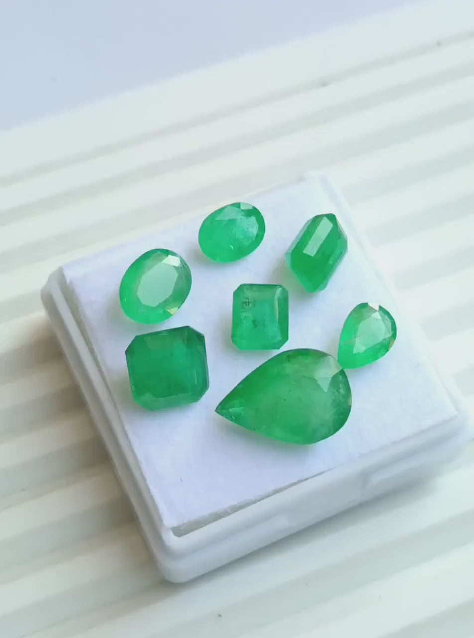 Natural Zambian Emerald A One Quality Faceted Brilliant Cut Emerald From Zambia, Different Size and Cut Emerald Gemstone For Jewelry Making