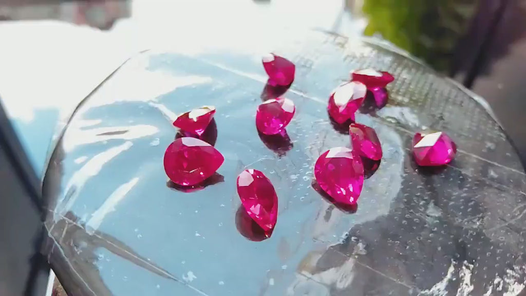 Cubic Zirconia AAA Quality Cubic Zirconia Pear Shape Ruby Pink Color CZ Loose Stones (2x4mm to 10x12mm) Cubic Zirconia