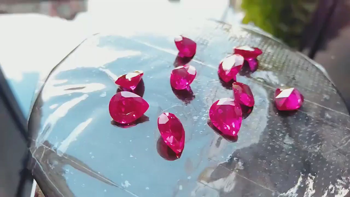 Cubic Zirconia AAA Quality Cubic Zirconia Pear Shape Ruby Pink Color CZ Loose Stones (2x4mm to 10x12mm) Cubic Zirconia