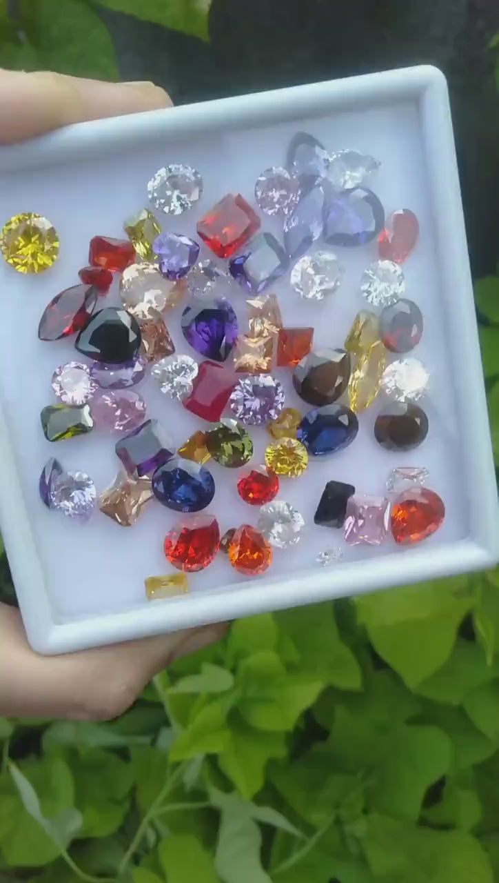 Cubic Zirconia AAA Quality Cubic Zirconia all shapes 10 Colors Multi-Color CZ Loose Stones (3mm - 10mm) All Shapes zirconia.