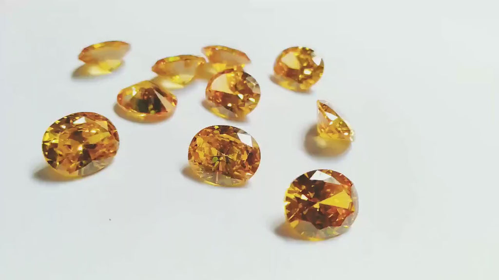 Cubic Zirconia AAA Quality Cubic Zirconia Oval Shape Yellow Color CZ Loose Stones (2x4mm - 15x20mm) Zirconia