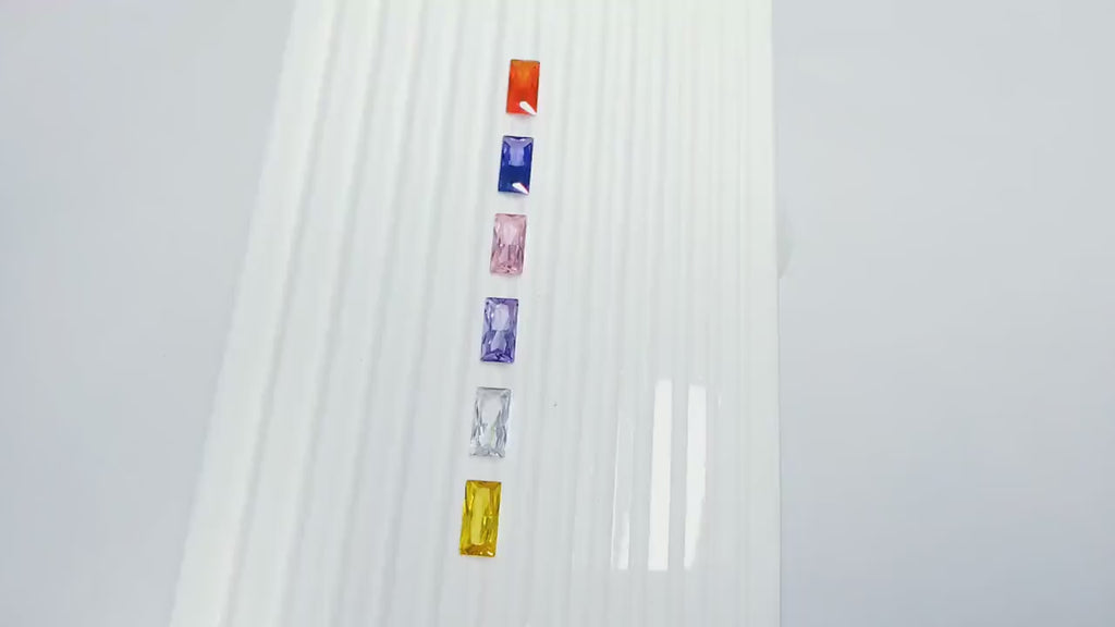 Cubic Zirconia AAA Quality Cubic Zirconia Rectangle shape 6 Multi-Colors CZ Loose Stones 6x12mm zirconia